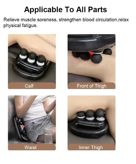 Pistola de massagem fascia com 6 cabeças, relaxamento muscular sem fio