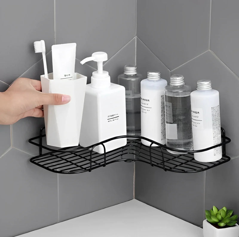 KIT 2 Prateleiras Suporte Com Adesivos De Parede Altos Banheiro Cozinha Lavanderia Shampoo E Sabão