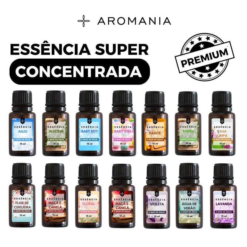 Essencia Kit 5 unidade 15ml Para difusor Ariomatizer e umidificador de ambiente hidrossolúvel