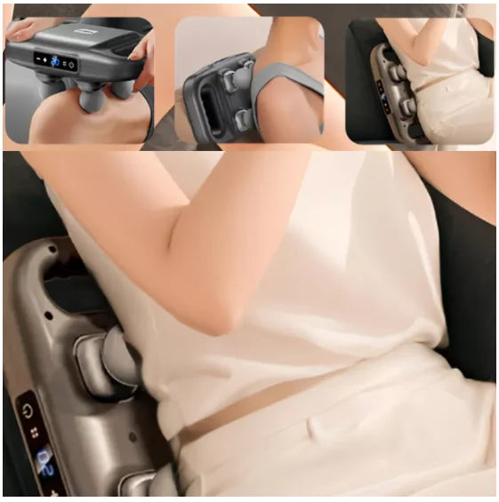 Pistola de massagem fascia com 6 cabeças, relaxamento muscular sem fio