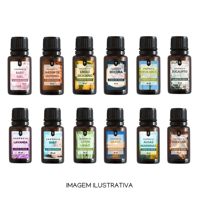 Essencia Kit 5 unidade 15ml Para difusor Ariomatizer e umidificador de ambiente hidrossolúvel