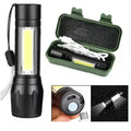 Lanterna Militar Tática Com Led Forte E Zoom p/ regular Alcance Recarrega via USB