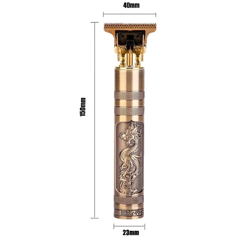 Máquina de corte de cabelo profissional com acabamento vintage barbeador sem fio