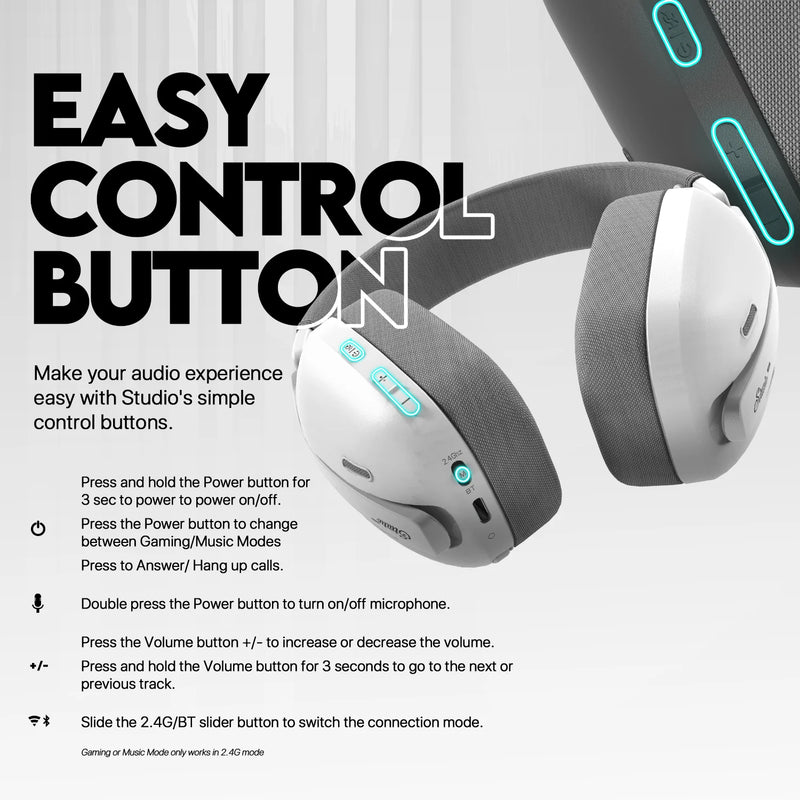 Fones de ouvido para jogos com fio e sem fio Bluetooth 7.1 Surround Headset com microfone de redução de ruído para PS5 XBOX