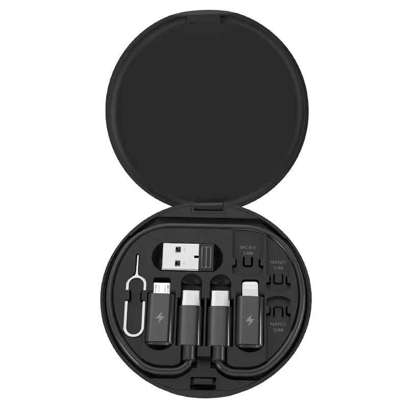 Kit de cabo adaptador de carregamento multi USB tipo C para C 60W USB C para conjunto de conversão de iluminação USB A e tipo C para Micro/Tipo C/Iluminação