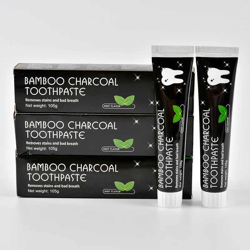 Creme dental clareador Creme dental de carvão de bambu adsorve o mau hálito remove dentes amarelos limpeza forte manchas nos dentes cuidados orais