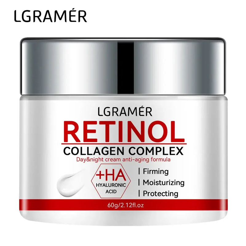Creme Facial Hidratante com Retinol e Colágeno – Antirrugas, Firmador e Clareador (30g/60g)