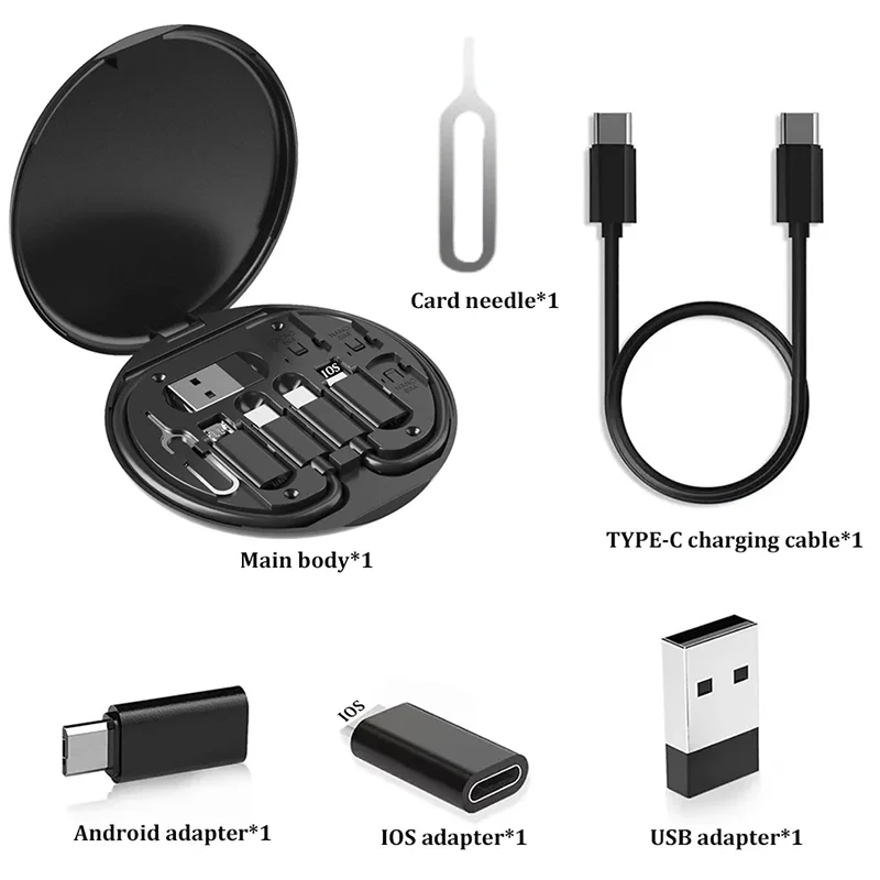 Kit de cabo adaptador de carregamento multi USB tipo C para C 60W USB C para conjunto de conversão de iluminação USB A e tipo C para Micro/Tipo C/Iluminação